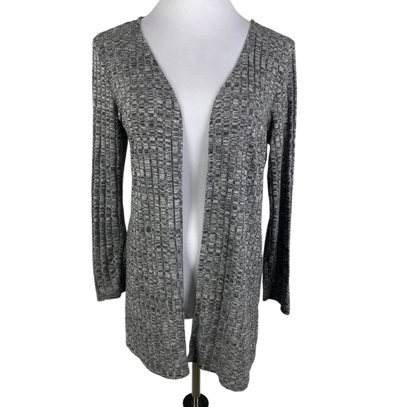 Charlotte Russe Marled Open Front Long Sleeve Cardigan Women's Medium Gray - Picture 1 of 8